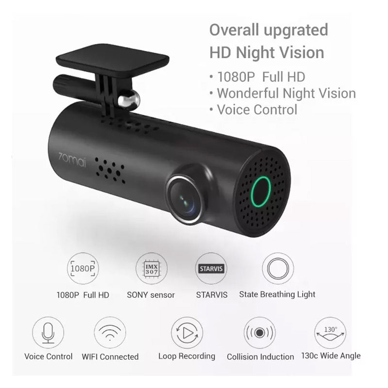 Dash cam 1s. Xiaomi 70mai Smart Dash cam 1s, 1080p, ночное видение, Wi-Fi.