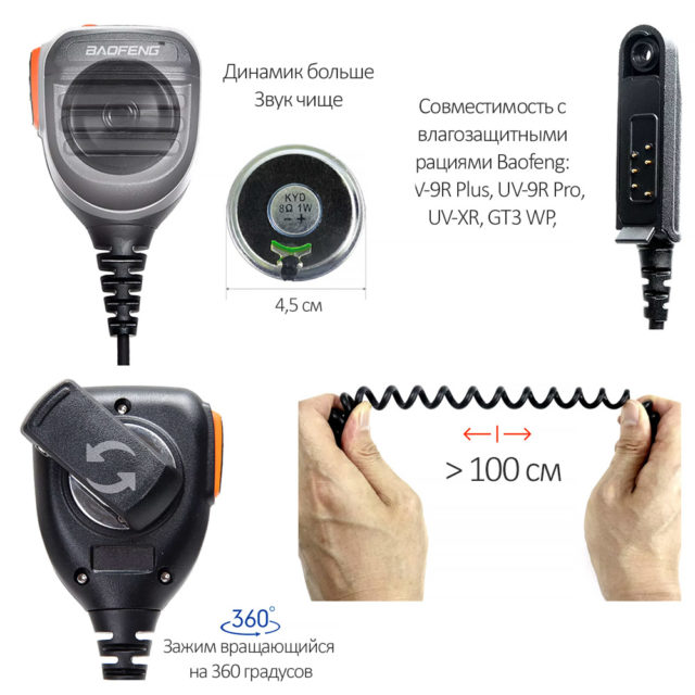 тангетка для рации баофенг uv-5r, uv-82