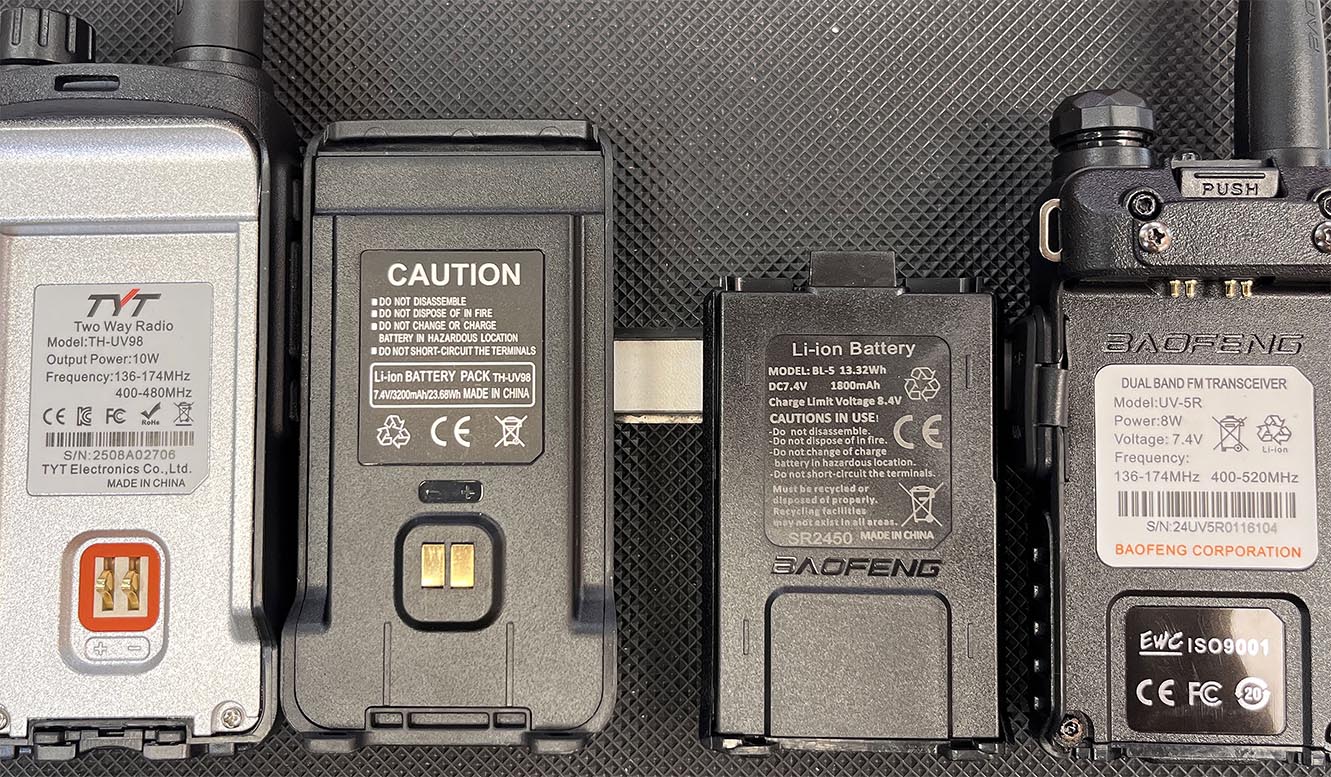 Baofeng UV-5R и TYT UV98 характеристики